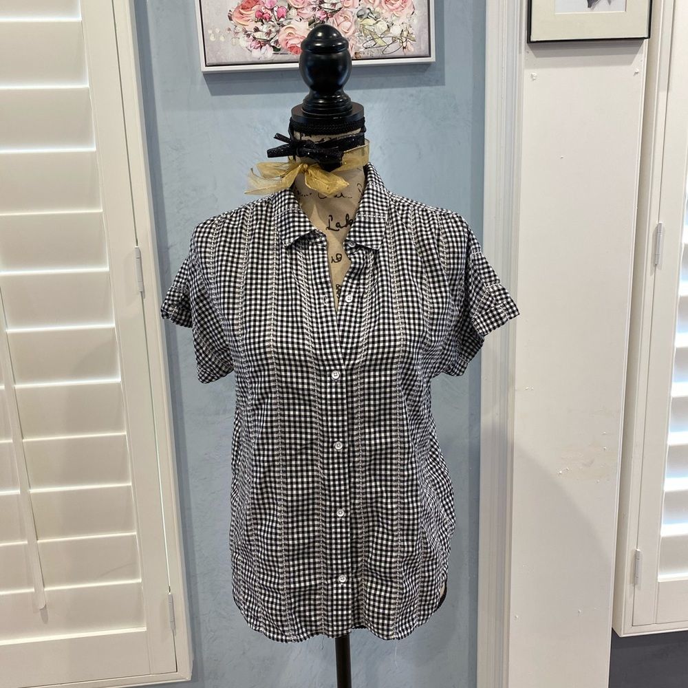 Cloth & Stone Women’s Black/White Checkered Top XS